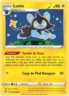 Carte Pokémon Luxio 061/192 Peu commune Clash des Rebelles