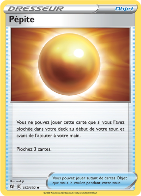 Carte Pokémon Pépite 162/192 Peu commune Clash des Rebelles