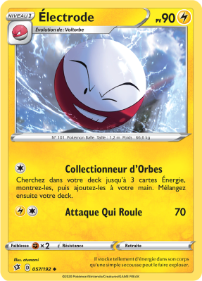 Carte Pokémon Électrode 057/192 Peu commune Clash des Rebelles