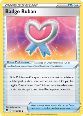 Carte Pokémon Badge Ruban 155/203 Peu commune Évolution Céleste