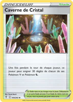 Carte Pokémon Caverne de Cristal 144/203 Peu commune Évolution Céleste