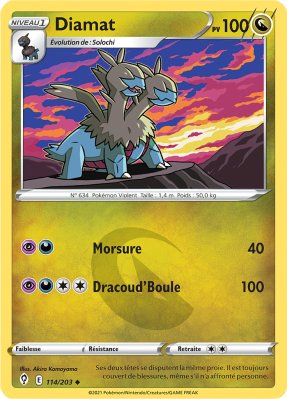Carte Pokémon Diamat 114/203 Peu commune Évolution Céleste