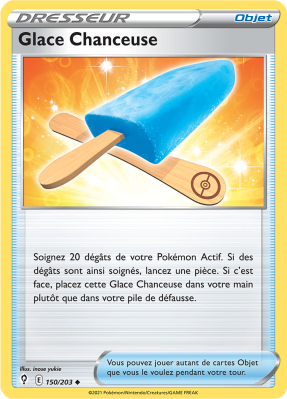 Carte Pokémon Glace Chanceuse 150/203 Peu commune Évolution Céleste