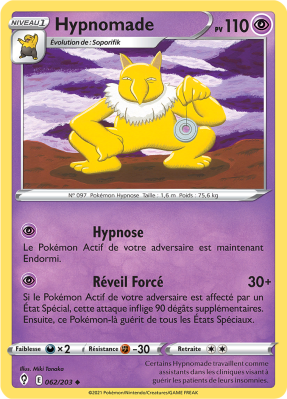 Carte Pokémon Hypnomade 062/203 Peu commune Évolution Céleste