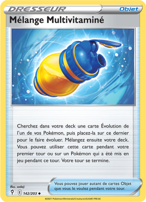 Carte Pokémon Mélange Multivitaminé 142/203 Peu commune Évolution Céleste