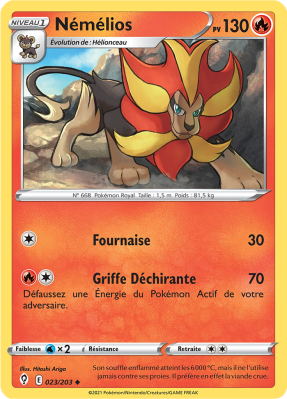 Carte Pokémon Némélios 023/203 Peu commune Évolution Céleste