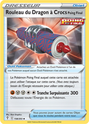 Carte Pokémon Rouleau du Dragon à Crocs Poing Final 158/203 Peu commune Évolution Céleste