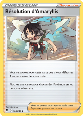 Carte Pokémon Résolution d'Amaryllis 164/203 Peu commune Évolution Céleste