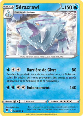 Carte Pokémon Séracrawl 045/203 Peu commune Évolution Céleste
