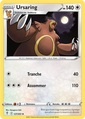 Carte Pokémon Ursaring 127/203 Peu commune Évolution Céleste