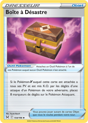 Carte Pokémon Boîte à Désastre 154/196 Peu commune Origine Perdue