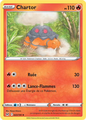 Carte Pokémon Chartor 023/196 Peu commune Origine Perdue