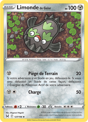 Carte Pokémon Limonde de Galar 127/196 Peu commune Origine Perdue
