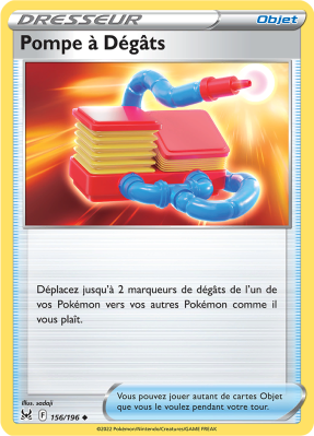 Carte Pokémon Pompe à Dégâts 156/196 Peu commune Origine Perdue