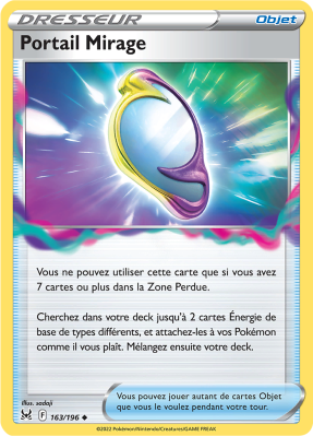 Carte Pokémon Portail Mirage 163/196 Peu commune Origine Perdue