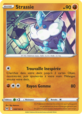 Carte Pokémon Strassie 108/196 Peu commune Origine Perdue