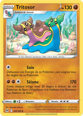 Carte Pokémon Tritosor 102/196 Peu commune Origine Perdue
