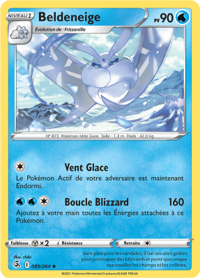 Carte Pokémon Beldeneige 085/264 Peu commune Poing de Fusion