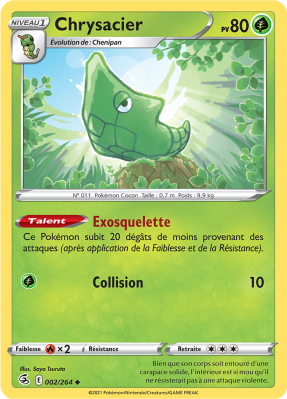 Carte Pokémon Chrysacier 002/264 Peu commune Poing de Fusion