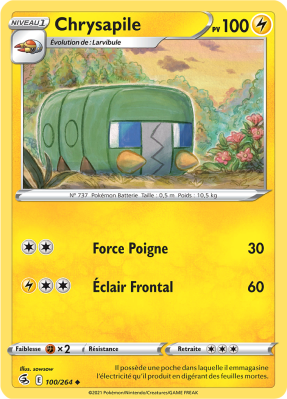 Carte Pokémon Chrysapile 100/264 Peu commune Poing de Fusion