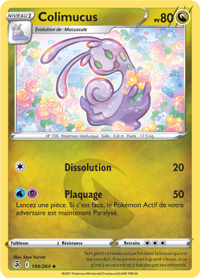 Carte Pokémon Colimucus 196/264 Peu commune Poing de Fusion