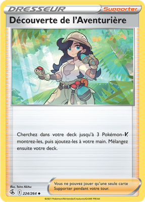 Carte Pokémon Découverte de l'Aventurière 224/264 Peu commune Poing de Fusion