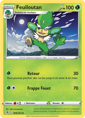 Carte Pokémon Feuiloutan 008/264 Peu commune Poing de Fusion