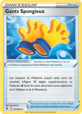 Carte Pokémon Gants Spongieux 243/264 Peu commune Poing de Fusion