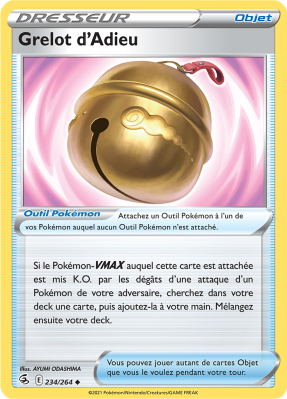 Carte Pokémon Grelot d'Adieu 234/264 Peu commune Poing de Fusion