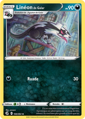 Carte Pokémon Linéon de Galar 160/264 Peu commune Poing de Fusion