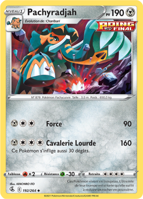 Carte Pokémon Pachyradjah 192/264 Peu commune Poing de Fusion