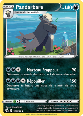 Carte Pokémon Pandarbare 174/264 Peu commune Poing de Fusion
