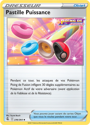 Carte Pokémon Pastille Puissance 236/264 Peu commune Poing de Fusion