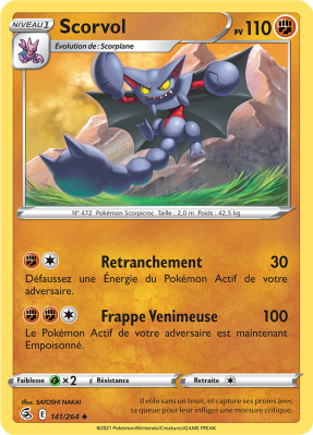 Carte Pokémon Scorvol 141/264 Peu commune Poing de Fusion