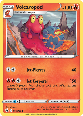 Carte Pokémon Volcaropod 035/264 Peu commune Poing de Fusion