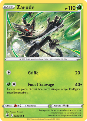 Carte Pokémon Zarude 027/264 Peu commune Poing de Fusion