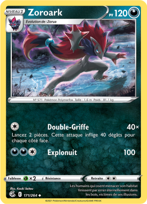 Carte Pokémon Zoroark 171/264 Peu commune Poing de Fusion