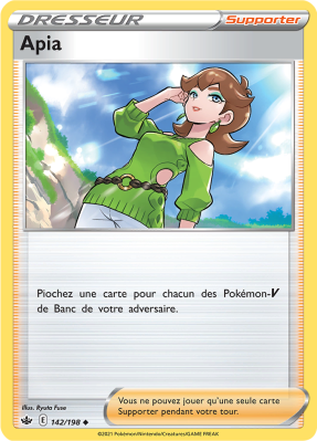 Carte Pokémon Apia 142/198 Peu commune Règne de Glace