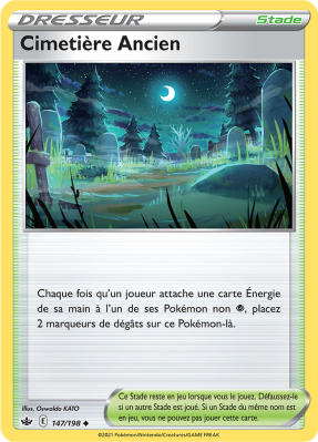 Carte Pokémon Cimetière Ancien 147/198 Peu commune Règne de Glace
