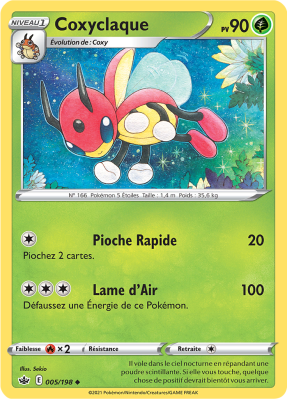 Carte Pokémon Coxyclaque 005/198 Peu commune Règne de Glace
