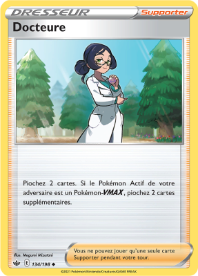 Carte Pokémon Docteure 134/198 Peu commune Règne de Glace