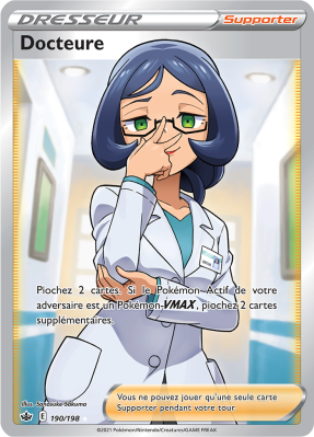 Carte Pokémon Docteure 190/198 Ultra Rare Règne de Glace