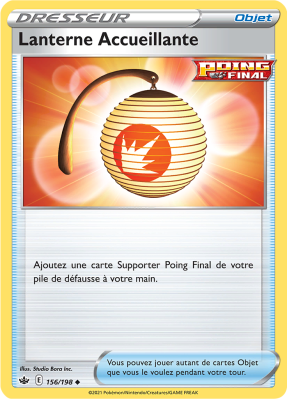 Carte Pokémon Lanterne Accueillante 156/198 Peu commune Règne de Glace