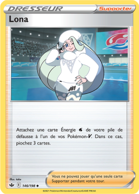 Carte Pokémon Lona 146/198 Peu commune Règne de Glace