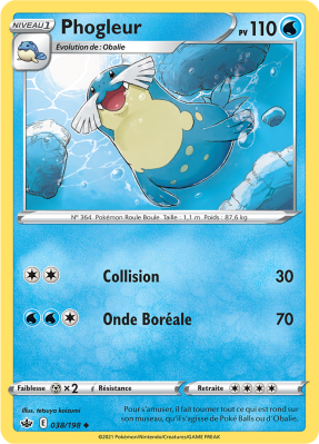 Carte Pokémon Phogleur 038/198 Peu commune Règne de Glace