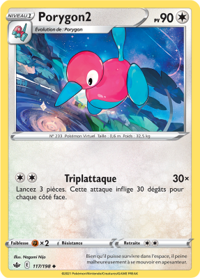 Carte Pokémon Porygon2 117/198 Peu commune Règne de Glace