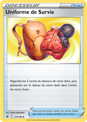 Carte Pokémon Uniforme de Survie 137/198 Peu commune Règne de Glace