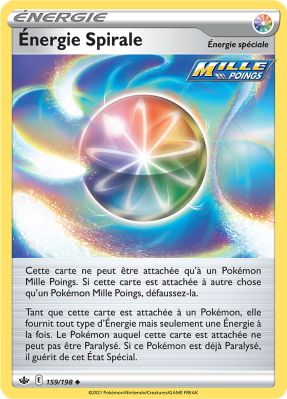 Carte Pokémon Énergie Spirale 159/198 Peu commune Règne de Glace