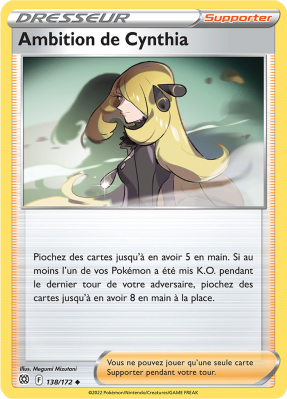 Carte Pokémon Ambition de Cynthia 138/172 Peu commune Stars Étincelantes