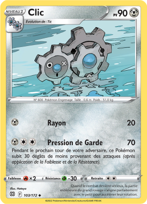 Carte Pokémon Clic 103/172 Peu commune Stars Étincelantes